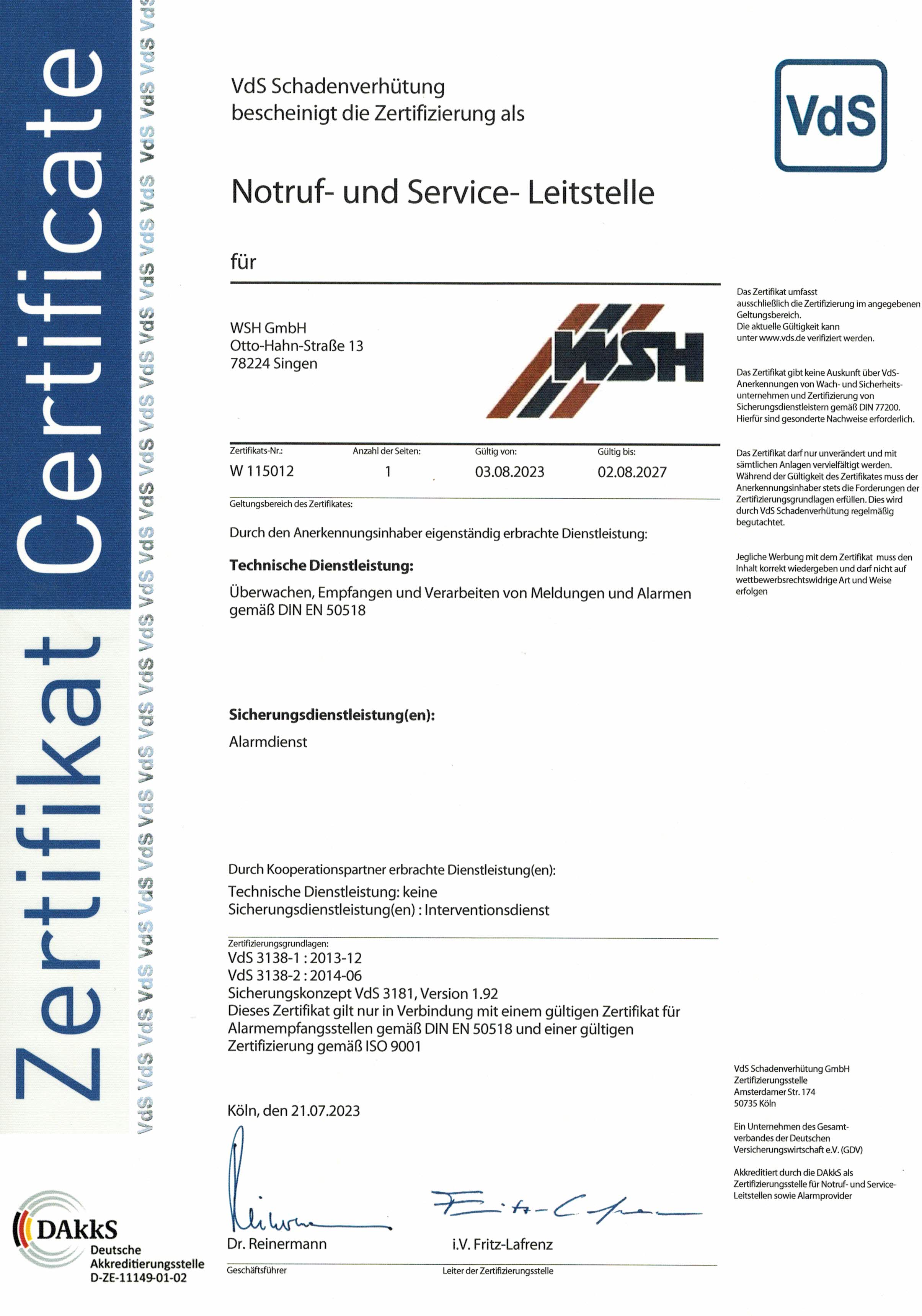 NSL-Zertifikat